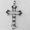 Stainless Steel Pendant, Cross, 26x47mm, Hole:Approx 5mm, Sold by PC