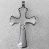 Stainless Steel Pendant, Cross, 24x43mm, Hole:Approx 5mm, Sold by PC