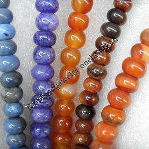 Agate Beads, Rondelle, Mix Colour, 14mm, Hole:Approx 1mm, Length:15.7-inch, Sold by Group