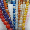 Agate Beads, Round, Mix Colour, 12mm, Hole:Approx 1mm, Length:15.7-inch, Sold by Group