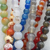 Agate Beads, Round, Mix Colour, 12mm, Hole:Approx 1mm, Length:15.7-inch, Sold by Group