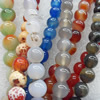 Agate Beads, Round, Mix Colour, 14mm, Hole:Approx 1mm, Length:15.7-inch, Sold by Group