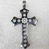 Stainless Steel Pendant, Cross, 26x45mm, Hole:Approx 5mm, Sold by PC