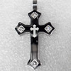 Stainless Steel Pendant, Cross, 25x43mm, Hole:Approx 5mm, Sold by PC
