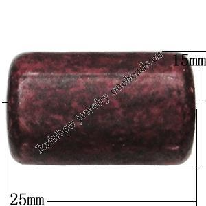 Imitation Wood Acrylic Beads, Column 25x15mm Hole:2mm, Sold by Bag