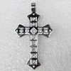 Stainless Steel Pendant, Cross, 25x45mm, Hole:Approx 5mm, Sold by PC