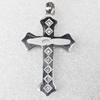 Stainless Steel Pendant, Cross, 26x47mm, Hole:Approx 5mm, Sold by PC