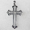 Stainless Steel Pendant, Cross, 26x46mm, Hole:Approx 5mm, Sold by PC