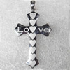 Stainless Steel Pendant, Cross, 26x46mm, Hole:Approx 4mm, Sold by PC