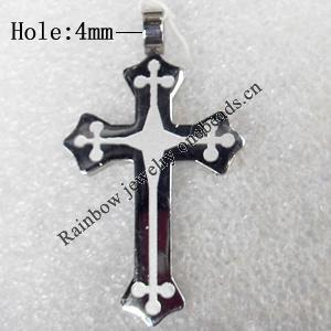 Stainless Steel Pendant, Cross, 26x46mm, Hole:Approx 4mm, Sold by PC