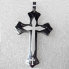 Stainless Steel Pendant, Cross, 25x45mm, Hole:Approx 4mm, Sold by PC