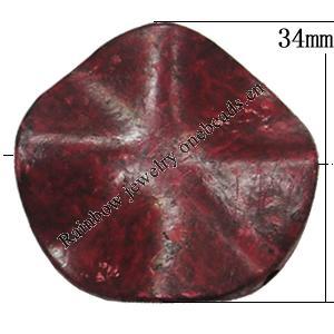 Imitation Wood Acrylic Beads, Twist Flat Round 34mm Hole:2.5mm, Sold by Bag