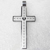 Stainless Steel Pendant, Cross, 25x55mm, Hole:Approx 5mm, Sold by PC