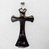 Stainless Steel Pendant, Cross, 25x46mm, Hole:Approx 3mm, Sold by PC