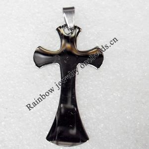 Stainless Steel Pendant, Cross, 25x46mm, Hole:Approx 3mm, Sold by PC