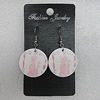 Ceramics Earring, Flat Round 28mm, Sold by Group