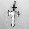 Stainless Steel Pendant, Cross, 24x45mm, Hole:Approx 3mm, Sold by PC