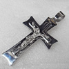 Stainless Steel Pendant, Cross, 49x84mm, Hole:Approx 13mm, Sold by PC