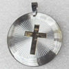 Stainless Steel Pendant, Flat Round, 33mm, Hole:Approx 2mm, Sold by PC