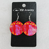 Ceramics Earring, Flat Round 28mm, Sold by Group