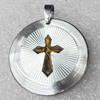 Stainless Steel Pendant, Flat Round, 33mm, Hole:Approx 2mm, Sold by PC