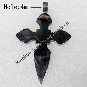 Stainless Steel Pendant, Cross, 28x45mm, Hole:Approx 4mm, Sold by PC