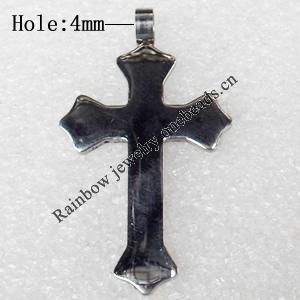 Stainless Steel Pendant, Cross, 26x45mm, Hole:Approx 4mm, Sold by PC