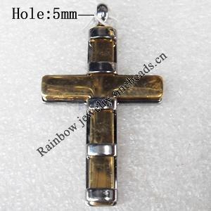 Stainless Steel Pendant, Cross, 30x52mm, Hole:Approx 5mm, Sold by PC