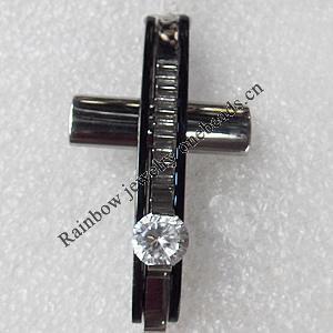 Stainless Steel Pendant, Cross, 25x45mm, Hole:Approx 3mm, Sold by PC