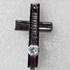 Stainless Steel Pendant, Cross, 25x45mm, Hole:Approx 3mm, Sold by PC