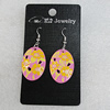 Ceramics Earring, Flat Oval 30x21mm, Sold by Group