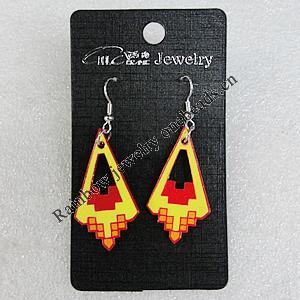 Ceramics Earring, 38x20mm, Sold by Group