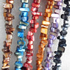 Natural Shell Beads, Mix colour, 4x7-5x9mm, Hole:About 1mm, Length:16-inch, Sold by Group
