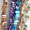 Natural Shell Beads, Mix colour, 4x7-5x11mm, Hole:About 1mm, Length:16-inch, Sold by Group