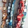 Natural Shell Beads, Mix colour, 6x7-10x8mm, Hole:About 1mm, Length:16-inch, Sold by Group