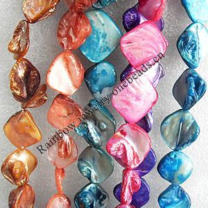 Natural Shell Beads, Mix colour, 18-20mm, Hole:About 1mm, Length:16-inch, Sold by Group