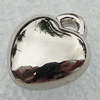 Jewelry findings, CCB Plastic Pendant Platina Plated, Heart 13x11mm Hole:1.5mm, Sold by Bag