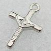 Jewelry findings, CCB Plastic Pendant Platina Plated, Cross 23x15mm Hole:2.5mm, Sold by Bag