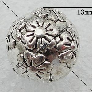 Jewelry findings, CCB Plastic Beads Antique Silver, Round 13mm Hole:2mm, Sold by Bag