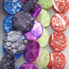 Natural Shell Beads, Flat Round, Mix colour, 20mm, Hole:About 1mm, Length:16-inch, Sold by Group