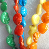 Natural Shell Beads, Mix colour, 13x16-15x16mm, Hole:About 1mm, Length:16-inch, Sold by Group