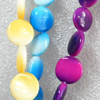 Natural Shell Beads, Flat Round, Mix colour, 13mm, Hole:About 1mm, Length:16-inch, Sold by Group