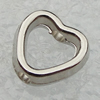 Jewelry findings, CCB Plastic Beads Platina Plated, Heart 9x9mm Hole:1.5mm, Sold by Bag