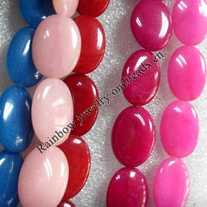 Agate Beads, Flat Oval, Mix Colour, 18x25mm, Hole:Approx 1mm, Length:15.7-inch, Sold by Group