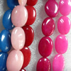 Agate Beads, Flat Oval, Mix Colour, 18x25mm, Hole:Approx 1mm, Length:15.7-inch, Sold by Group