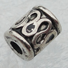 Jewelry findings, CCB Plastic Beads Antique Silver, Column 6x5mm Hole:2.5mm, Sold by Bag