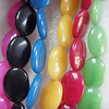 Agate Beads, Flat Oval, Mix Colour, 18x25mm, Hole:Approx 1mm, Length:15.7-inch, Sold by Group