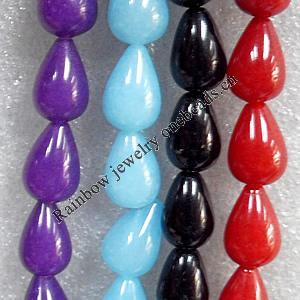 Agate Beads, Teardrop, Mix Colour, 10x15mm, Hole:Approx 1mm, Length:15.7-inch, Sold by Group