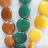 Agate Beads, Flat Round, Mix Colour, 25mm, Hole:Approx 1mm, Length:15.7-inch, Sold by Group