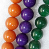 Agate Beads, Round, Mix Colour, 8mm, Hole:Approx 1mm, Length:15.7-inch, Sold by Group